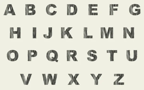 Στυλιζαρισμένη γραμματοσειρά φορέα ως τα γράμματα σκιασμένο μελάνι — Διανυσματικό Αρχείο