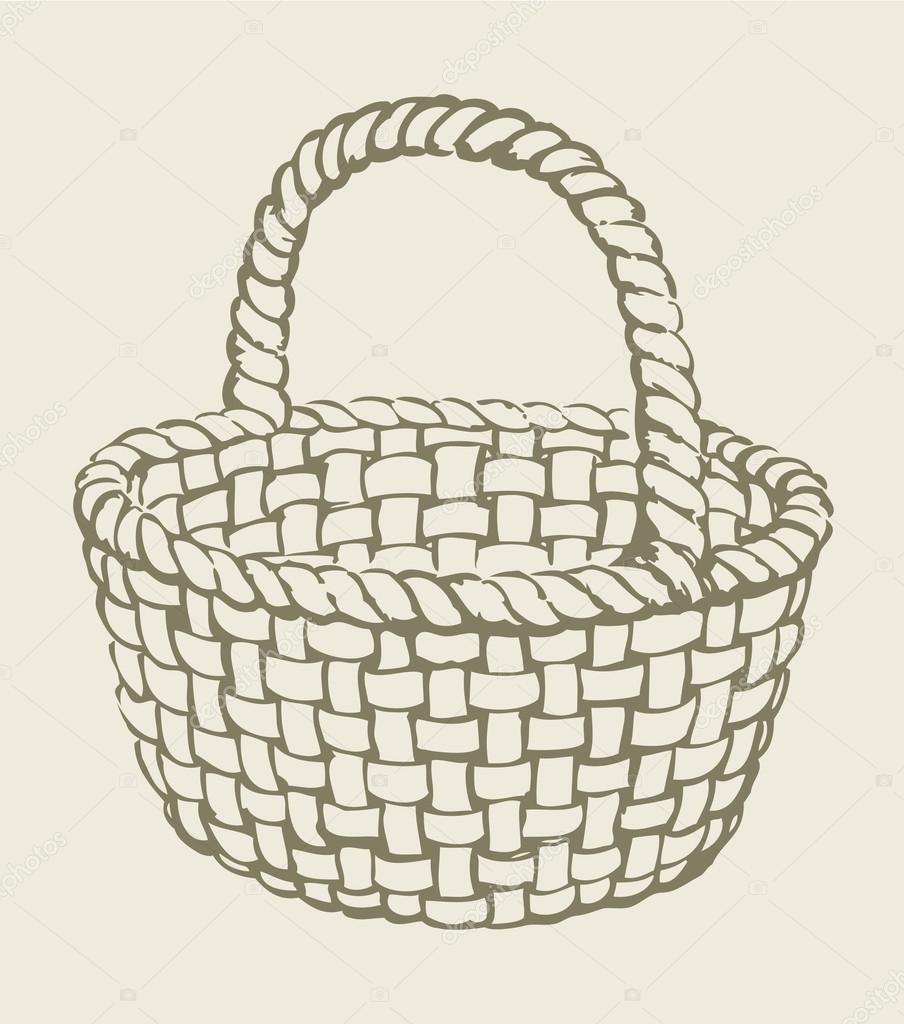 Vector wickerwork basket