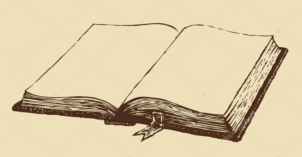 Open Book Drawing Stock Photos and Images - 123RF