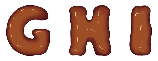 Set vettoriale di caratteri costituito da cioccolato fuso — Vettoriale Stock