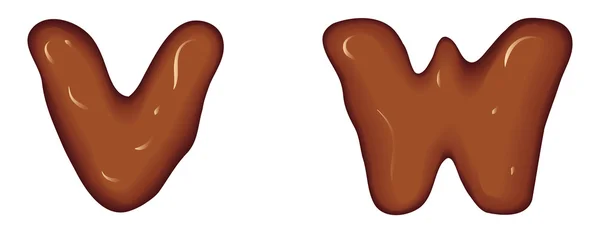 Vektor uppsättning tecken bestående av smält choklad — Stock vektor