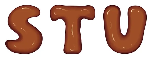 Ensemble vectoriel de caractères composé de chocolat fondu — Image vectorielle