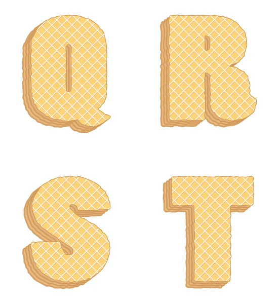 Vector collectie van eetbare brieven, bestaande uit wafels — Stockvector