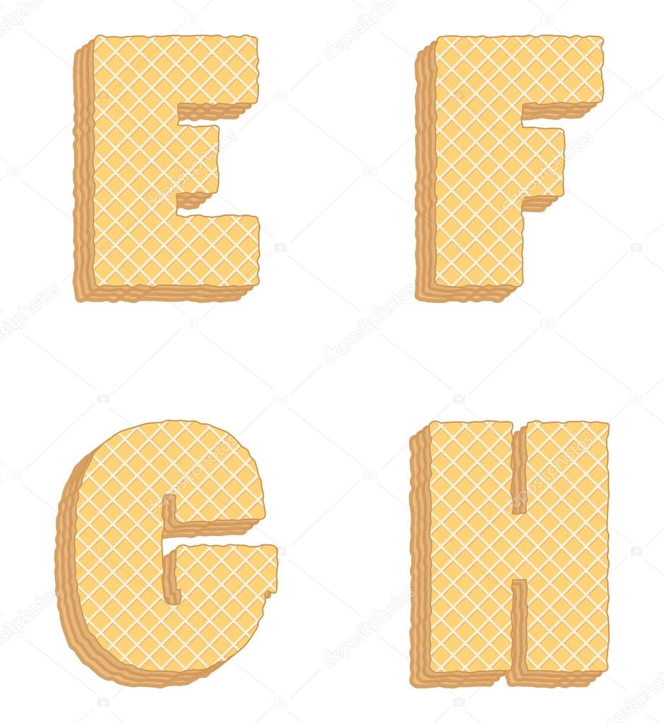 Vector collection of edible letters, consisting of waffles Stock Vector by  ©Marinka 22370885