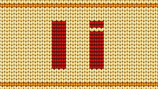 Vektor rotes gestricktes Alphabet. Buchstabe i — Stockvektor