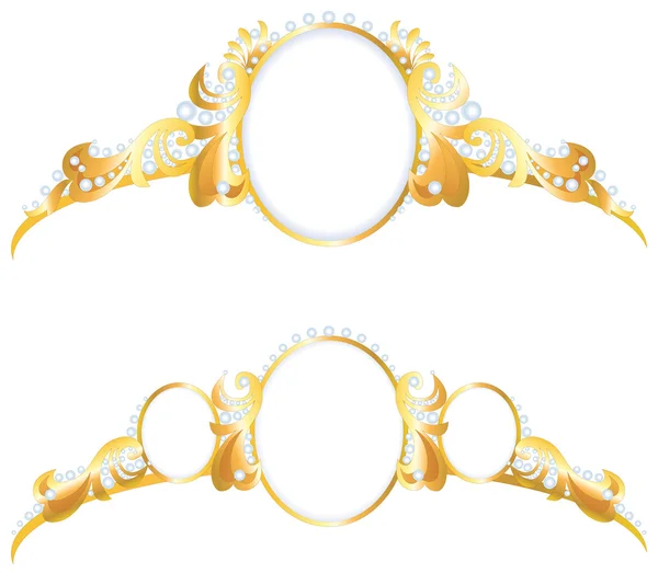 Marco vectorial en forma de colgantes para joyas corona de oro — Vector de stock