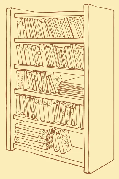 Desenho vetorial. Livraria com livros variados — Vetor de Stock