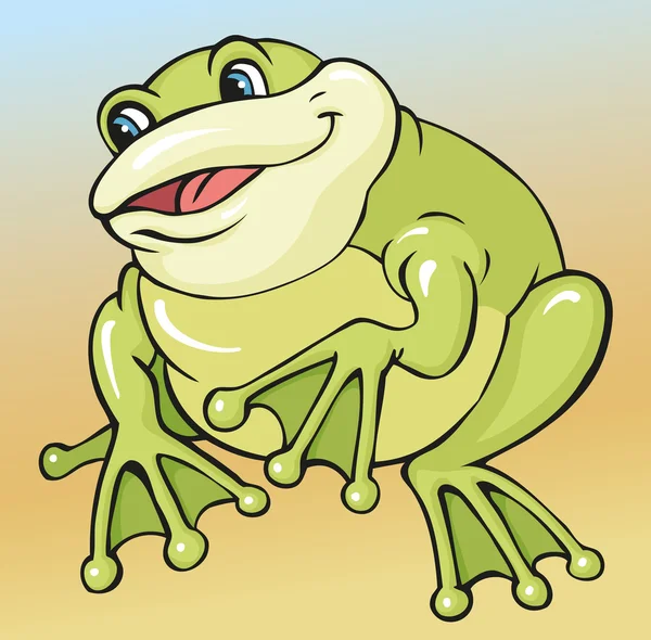 Vektorové ilustrace usmívající se žába — Stockový vektor