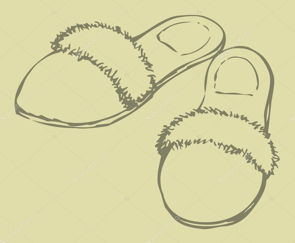 slippers sketch