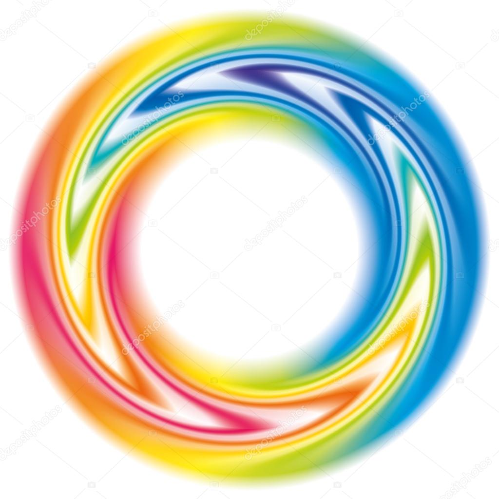 Abstract colorful background. Vector swirl frame of rainbow spe