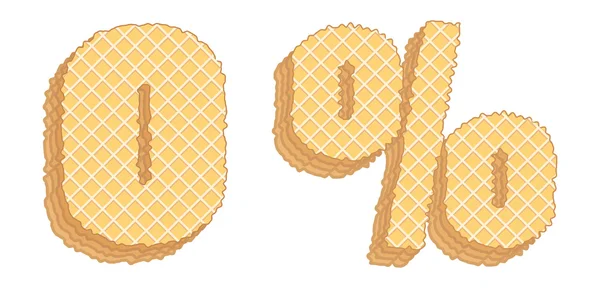 Nombre vectoriel de plaquettes avec crème à l'intérieur. Numéros 7, 8, 9 — Image vectorielle