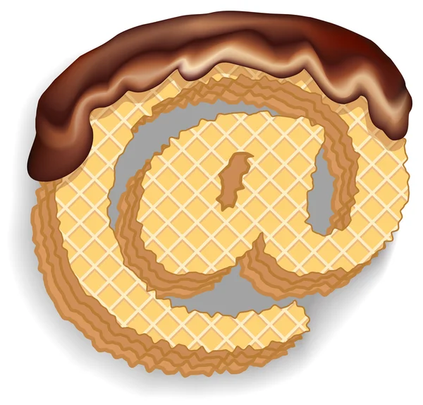 Signe pour e-mail composé de gaufrettes à la crème au chocolat — Image vectorielle