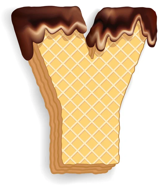 LetterY composé de gaufrettes à la crème au chocolat — Image vectorielle