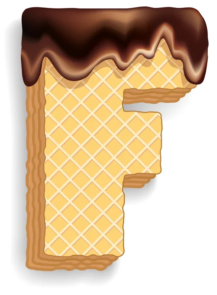 Буква F состоит из вафель с шоколадным кремом — стоковый вектор