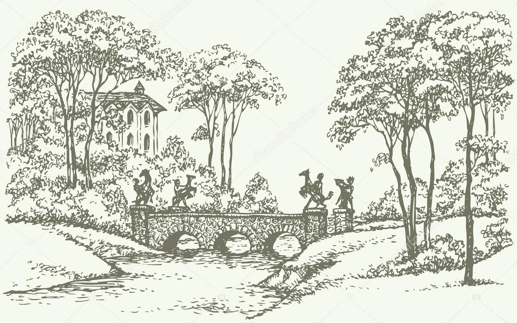 easy to draw pretty nature backgrounds with bridges easy to draw pretty nature backgrounds with bridges