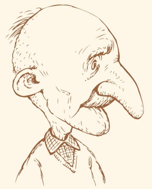 vektör karikatür. komik yaşlı bir adam çizimi