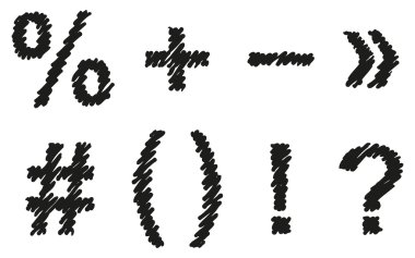 vektör yazı tipi çizilmiş gölgeli marker