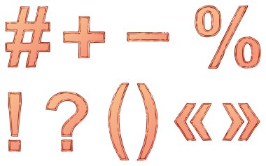 freehand dağılımı ve gölgeli kırmızı boya ile vektör yazı tipi