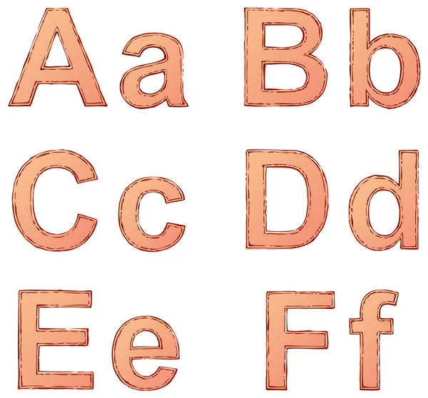 Векторный шрифт с свободным контуром и затененной красной краской — стоковый вектор