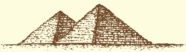 Serie "zeven wonderen van de antieke wereld". Piramide van Gizeh — Stockvector