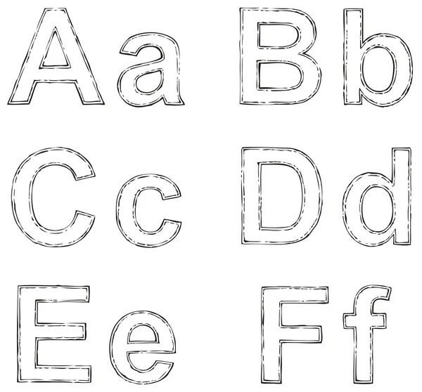 Διάνυσμα γραμματοσειρά με ελεύθερο περίγραμμα — Διανυσματικό Αρχείο