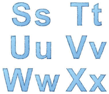 freehand dağılımı ve gölgeli mavi boya ile vektör yazı tipi