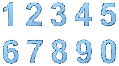 freehand dağılımı ve gölgeli mavi boya ile vektör yazı tipi