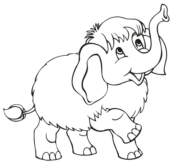 Wektor kreskówka. małe dziecko mamuta — Wektor stockowy