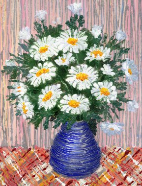 yağlı boya. Camomiles