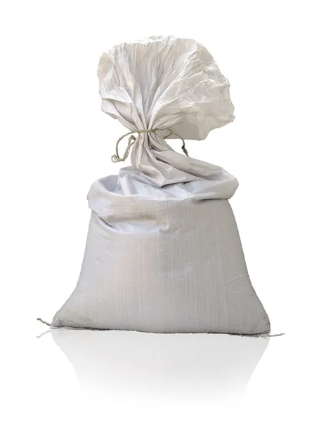 Grande saco de plástico no fundo branco — Fotografia de Stock