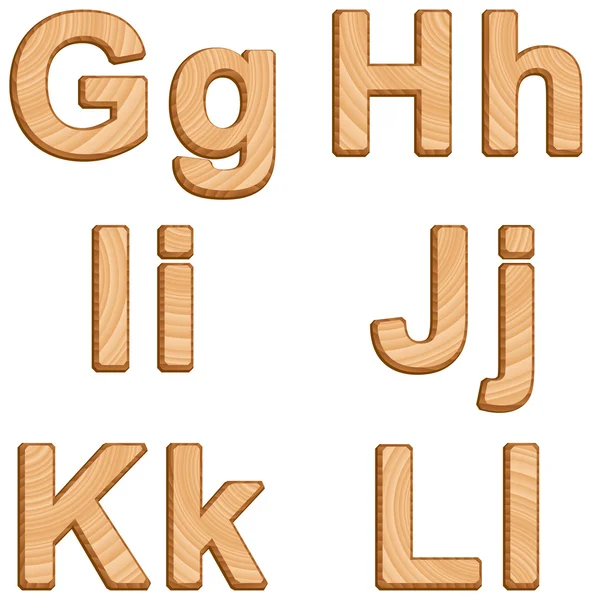 Vektor alfabetet med textur av trä — Stock vektor