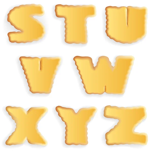 Ensemble vectoriel de lettres appétissantes de biscuits craquelins — Image vectorielle