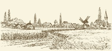 vektör yatay. yolu ile eski fırıldak alanlar