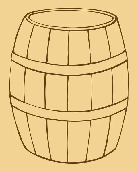 Ilustración vectorial del barril de madera viejo — Archivo Imágenes Vectoriales