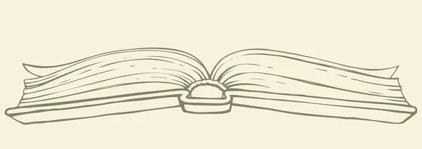 Dibujo vectorial. Libro abierto en tapa dura — Vector de stock