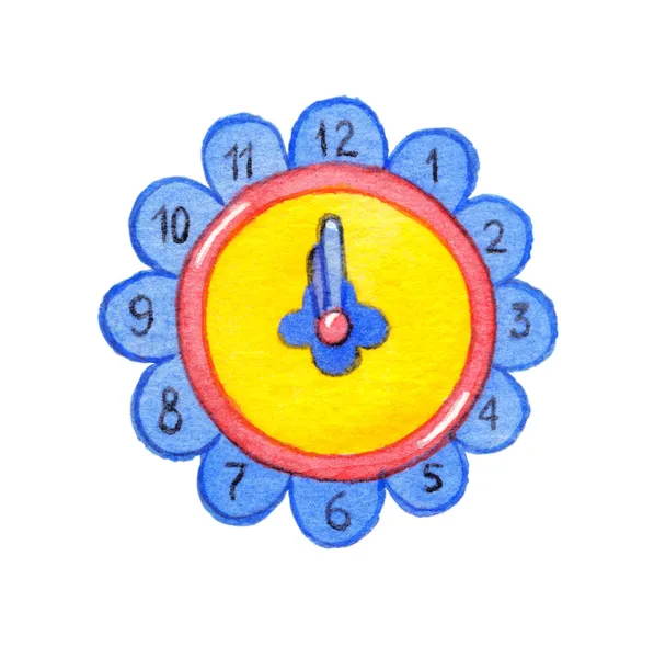 पाण्याच्या रंगांची मालिका. पांढरा पार्श्वभूमीवर भिंत घड्याळ वेगळे — स्टॉक फोटो, इमेज