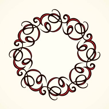 Eski sevimli romantik kitap kurdelesi kıvrımlı fiyonk etiketi beyaz kağıt arka planda izole edilmiş. Freehand siyah mürekkep ana hatlarıyla çizilmiş kıvrımlı köşe çizimi sanatsal kırsal kıvrımlı karalama tarzı.