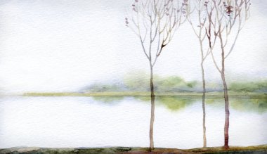 El çizimi parlak boya, bulutlu cennet eskiz kâğıdı arka plan metin alanı. Açık gri renk sakin alacakaranlık tepe bataklık dere tarlası çalı bitkisi duman bulutu okyanus manzarası