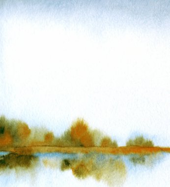 El çizimi parlak sanat eserleri sessiz cennet eskiz kâğıdı arka plan metin alanı. Açık gri renk sakin alacakaranlık karanlık tepe bataklık dere tarlası çalı bitkisi sonbahar dumanı sisli okyanus manzarasını yansıtıyor