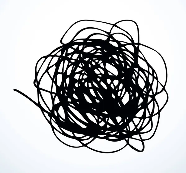 大脑带随意混合决策职业网络方式白文本空间背景 勾画出黑笔勾画出的人生轨迹 电缆钢丝绳环路拼图工作球形状任务艺术刮字标志设计风格 — 图库矢量图片