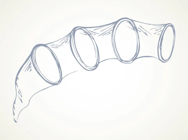 Gros Plan Rural Corde Vide Corde Grille Cravate Noeud Chalut — Image vectorielle