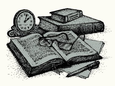 Grunge 'un yakın plan görüntüsü, günlük kapağı, günlük kapağı, roman hikayesi, beyaz alan arkaplanı. Taslak siyah mürekkep el çizimi not defteri albüm imzası amblem simgesi logosu antik tarihi eser karalama yazdırma biçimi