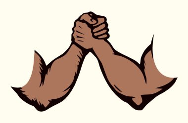 Çizgi 2 insan arkadaş parmak yarışması beyaz metin alanında kazanır. Ana hatları siyah mürekkep çizilmiş rakip el, logo piktogram amblem tasarımına karşı klasik karalama karikatür baskı tarzında. Yakın görünüm