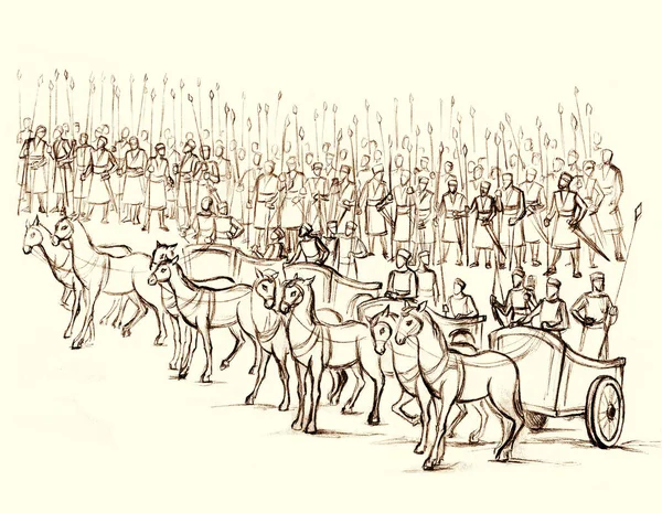 Biblia Wiek Silny Spartan Moc Prędkość Żyd Mężczyzna Końskie Ramię — Zdjęcie stockowe