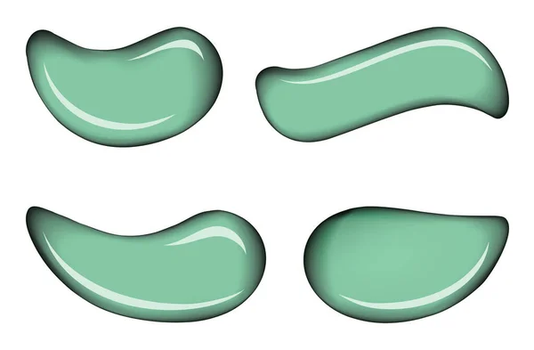 Bochtige Vorm Heldere Aquamarijn Kleur Verspreid Emaille Kleurstof Witte Achtergrond — Stockvector