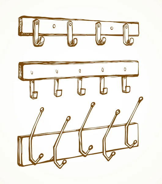 Decoración Del Panel Madera Vieja Del Tablón Clavija Del Baño — Vector de stock