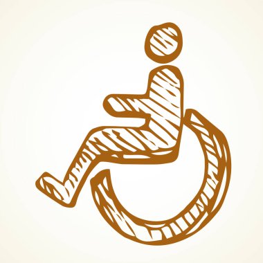 Jenerik yardım adam kullanıcı yardım ilaç loo beyaz duvara ayarlanmış oturup. Anahat siyah mürekkep el çizilmiş basit düz yuvarlak web ui ill grup yaşam bakım sokak logosu amblem görüntü retro sanat doodle karikatür baskı tarzı