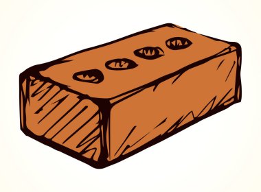 Yeni şirin bekar evi, kahverengi tuğlalı diy. Serbest karalama siyah çizgisel kalem el tasarım konsepti nesne amblemi sanat karalama gravür yazdırma biçimi. Yakın görünüm ışık kağıdı metin alanı arkaplanı