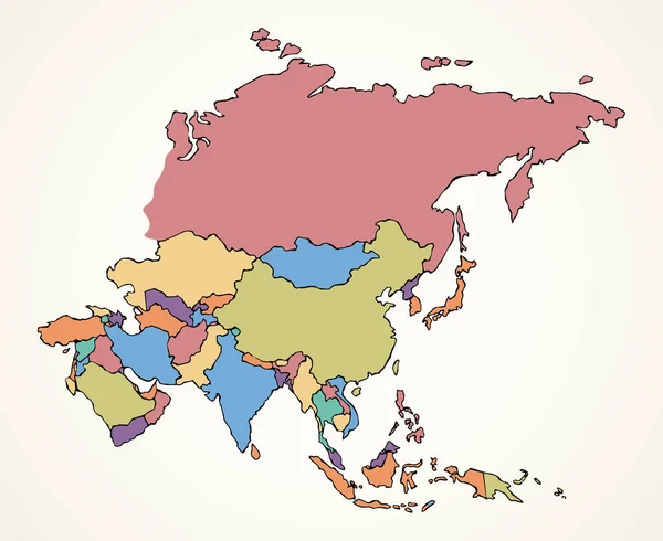 Distretto Eurasiatico Forma Del Piano Delle Isole Sfondo Bianco Linea — Vettoriale Stock