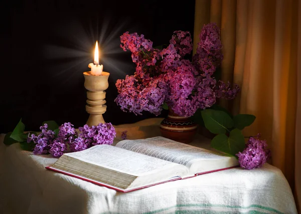 Rustikale Psalmbrief Thora Recht Bildung Tisch Platzkarte Beten Heiliges Hebräisches — Stockfoto